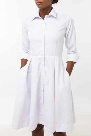 Classic Straight Keneea Linton Shirtdress — Orange