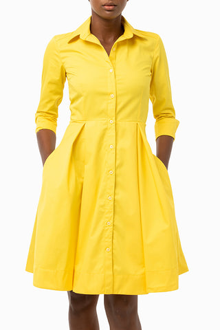 Classic Straight Keneea Linton Shirtdress — Orange
