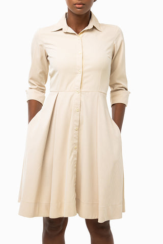 Classic Straight Keneea Linton Shirtdress — Orange
