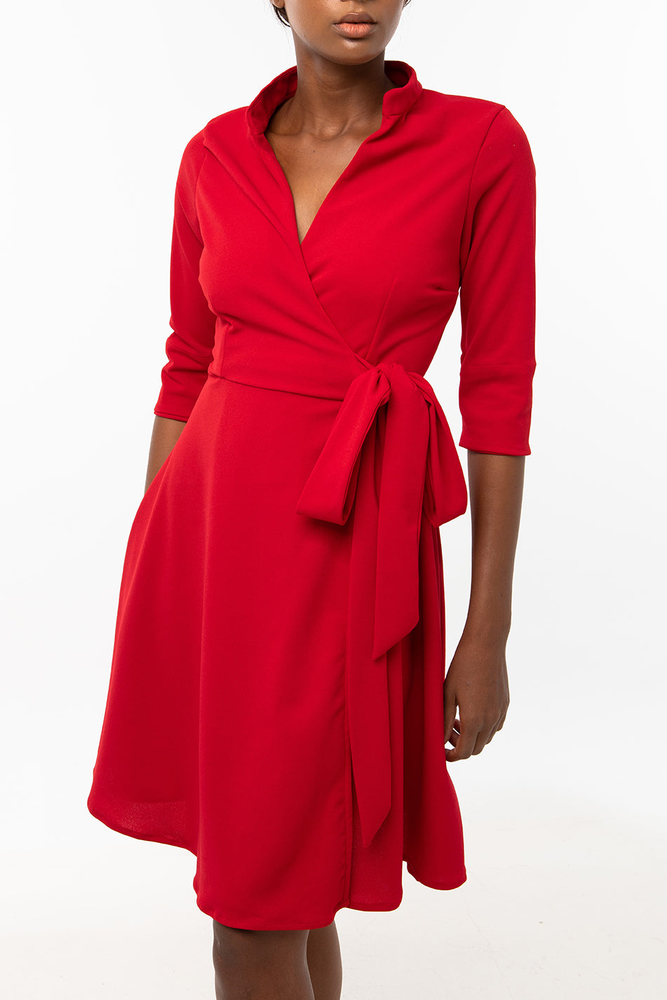 Classic Keneea Linton Wrap-dress — Red