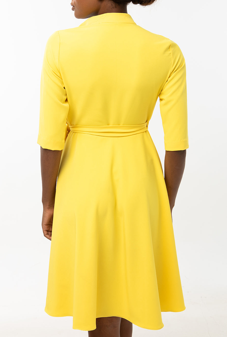 Classic Keneea Linton Wrap-dress — Yellow