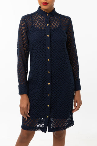 Classic Straight Keneea Linton Shirtdress — Orange