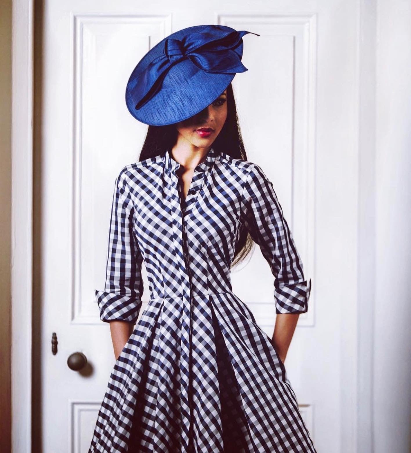 Classic Pleated Keneea Linton Gingham - Midi