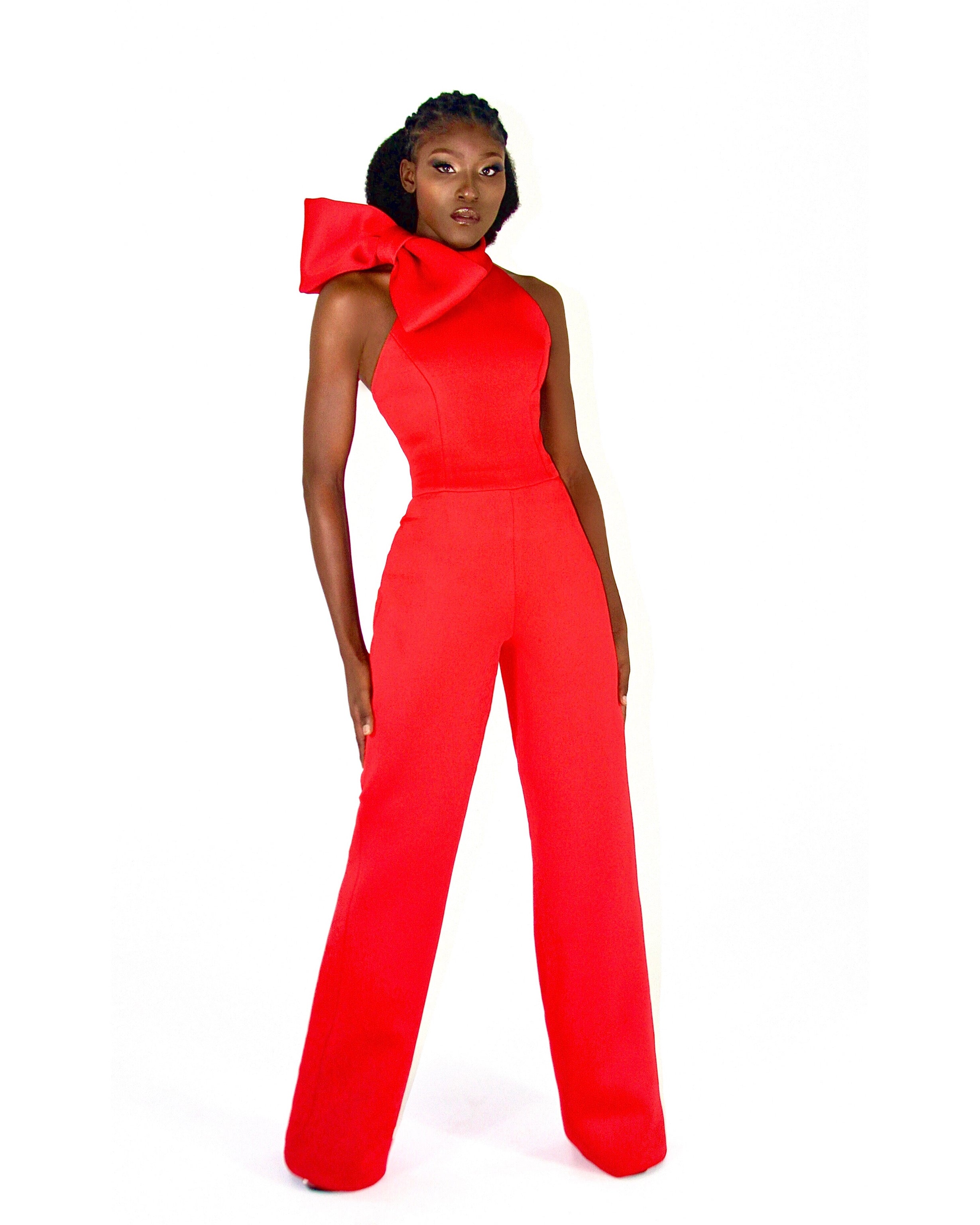 The Crimson Halter Jumpsuit