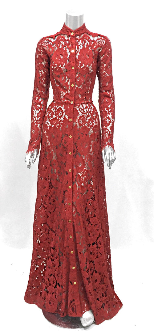 Keneea Linton Red Dentelle Gown