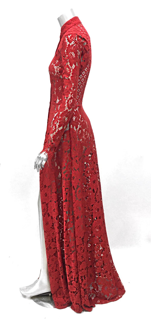 Keneea Linton Red Dentelle Gown