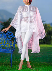 Keneea Linton Ivory-Organza Printed Kaftan