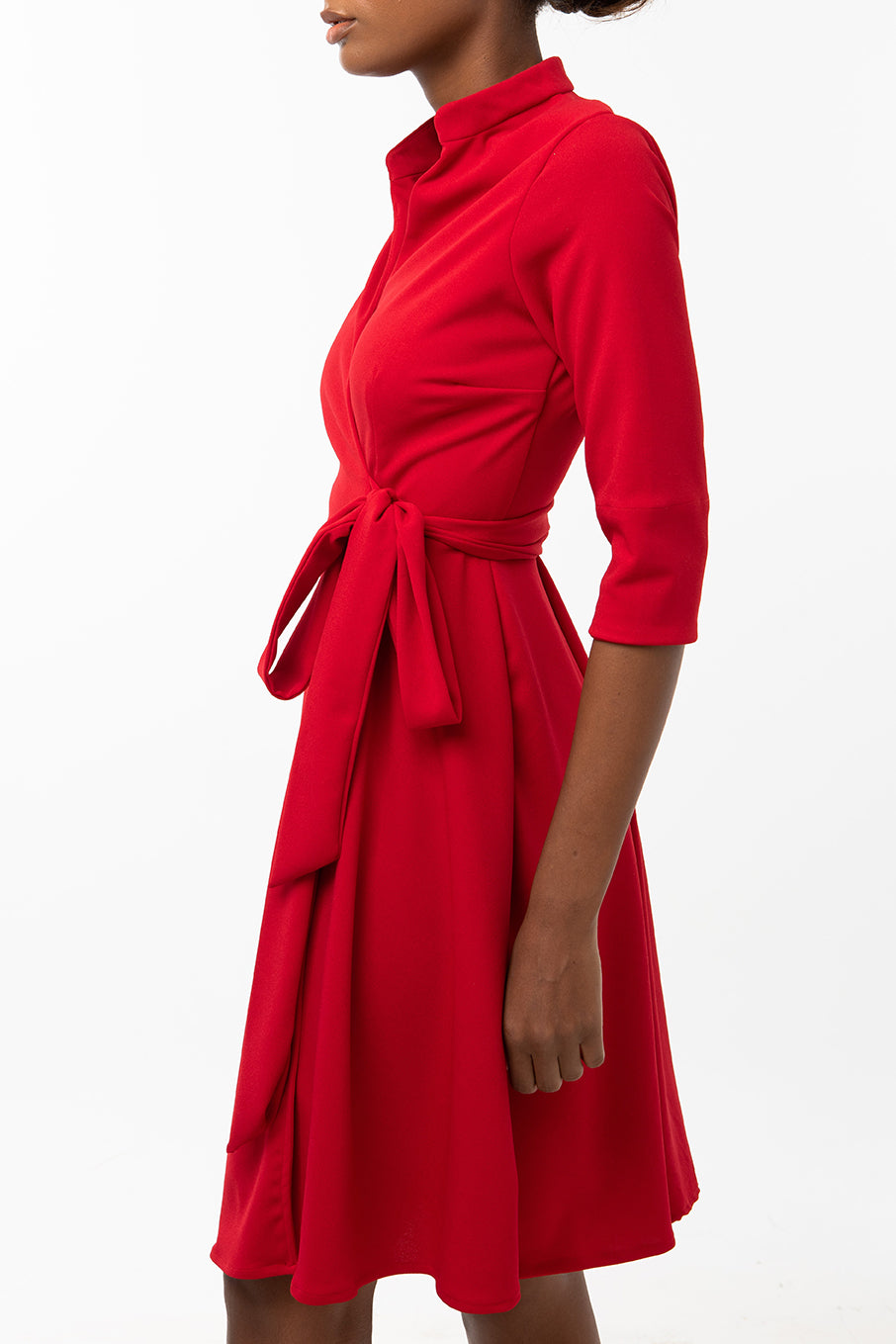 Classic Keneea Linton Wrap-dress — Red