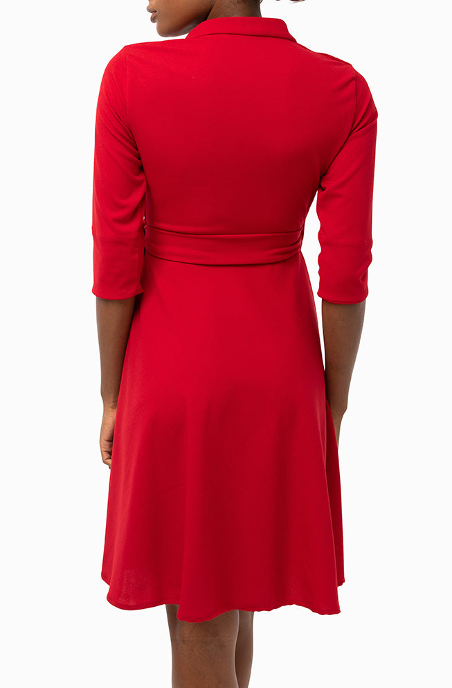 Classic Keneea Linton Wrap-dress — Red