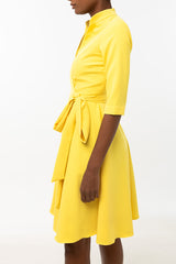 Classic Keneea Linton Wrap-dress — Yellow