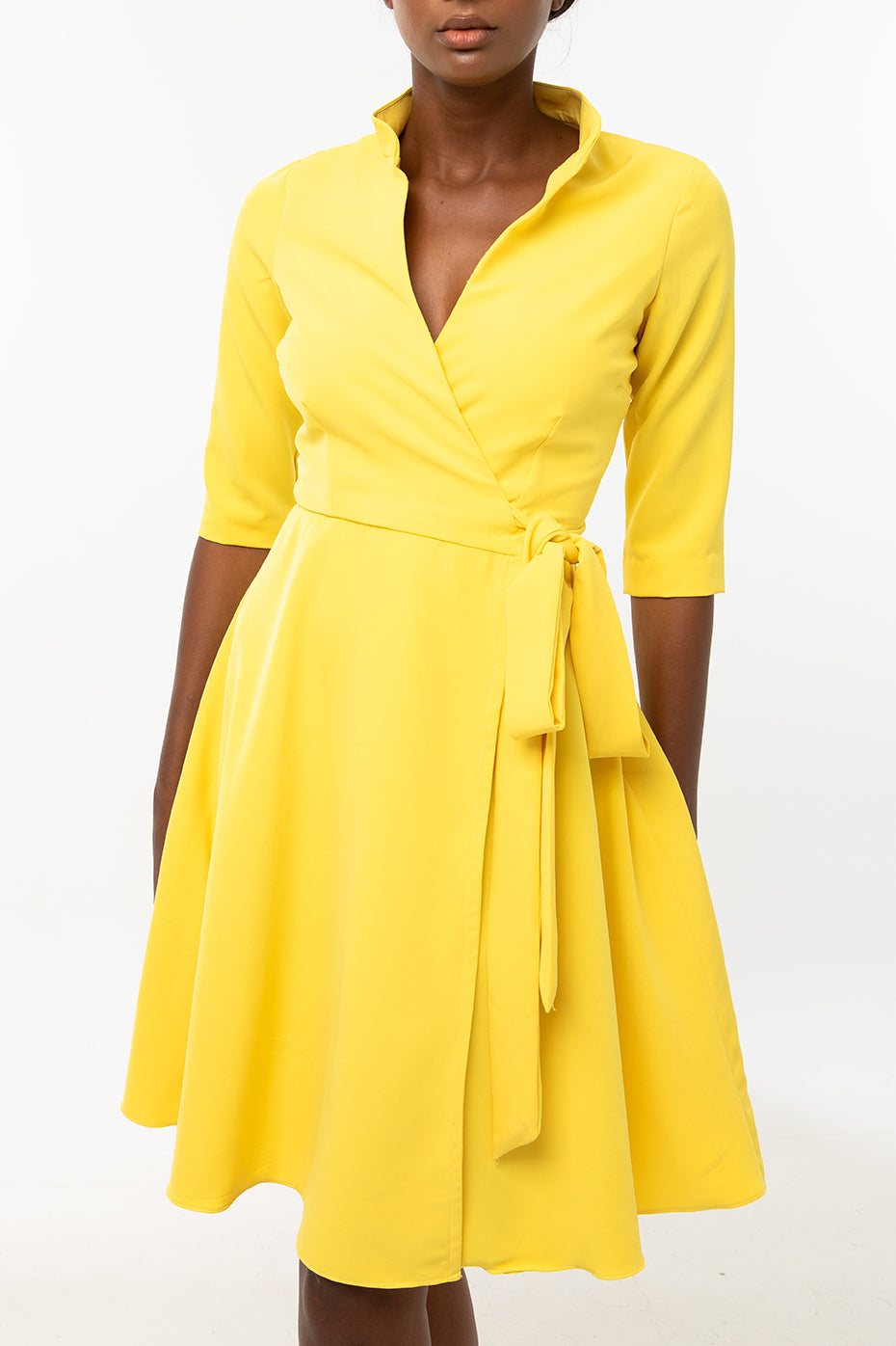 Classic Keneea Linton Wrap-dress — Yellow