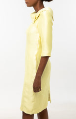 Classic Keneea Linton Cowl-Neck Dress — Yellow