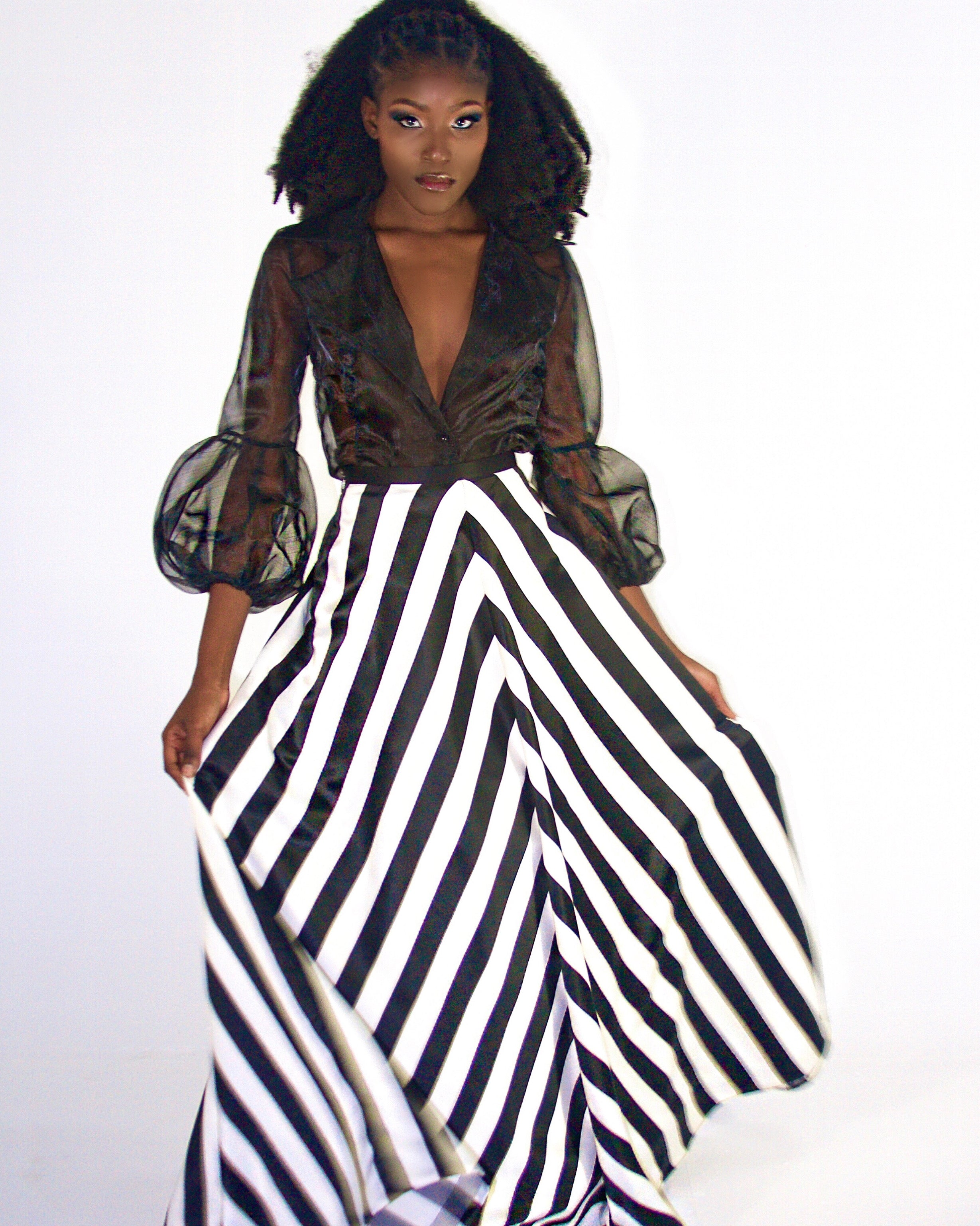 Chevron Striped Ball Skirt